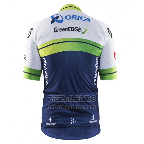 2016 Fietskleding Orica GreenEDGE Wit en Blauw Korte Mouwen en Koersbroek